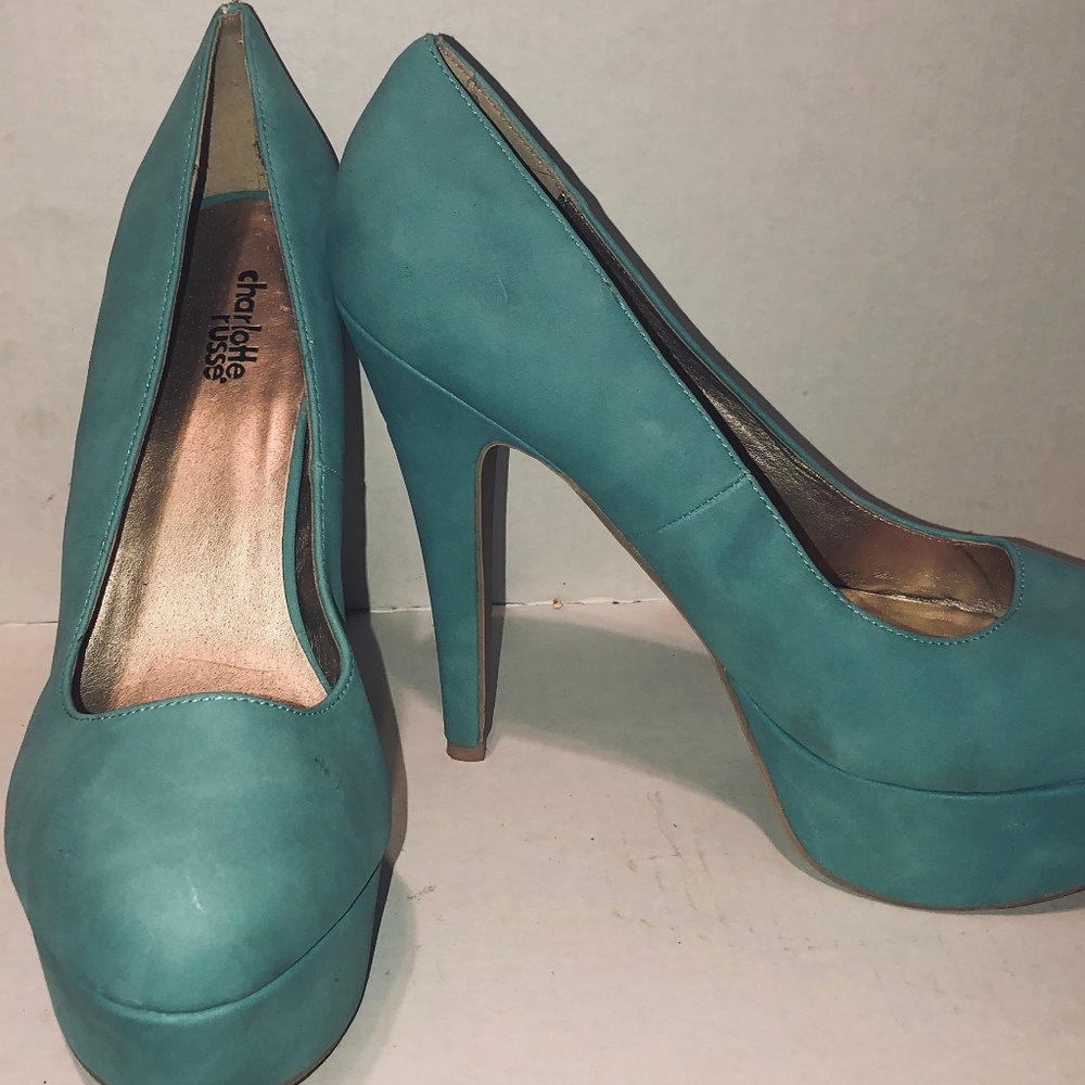Charlotte Russe Blue Platform heels - Sky Blue